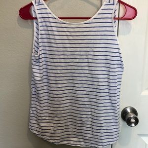 Blue and White Striped Tank Top